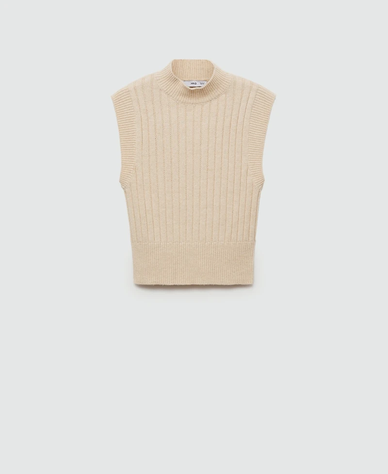 Mango Women's Perkins Collar Knitted Sweater Vest
