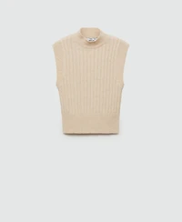 Mango Women's Perkins Collar Knitted Sweater Vest