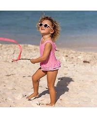 Snapper Rock Baby Girls Stripy Sunset Sustainable Skirt Swimsuit
