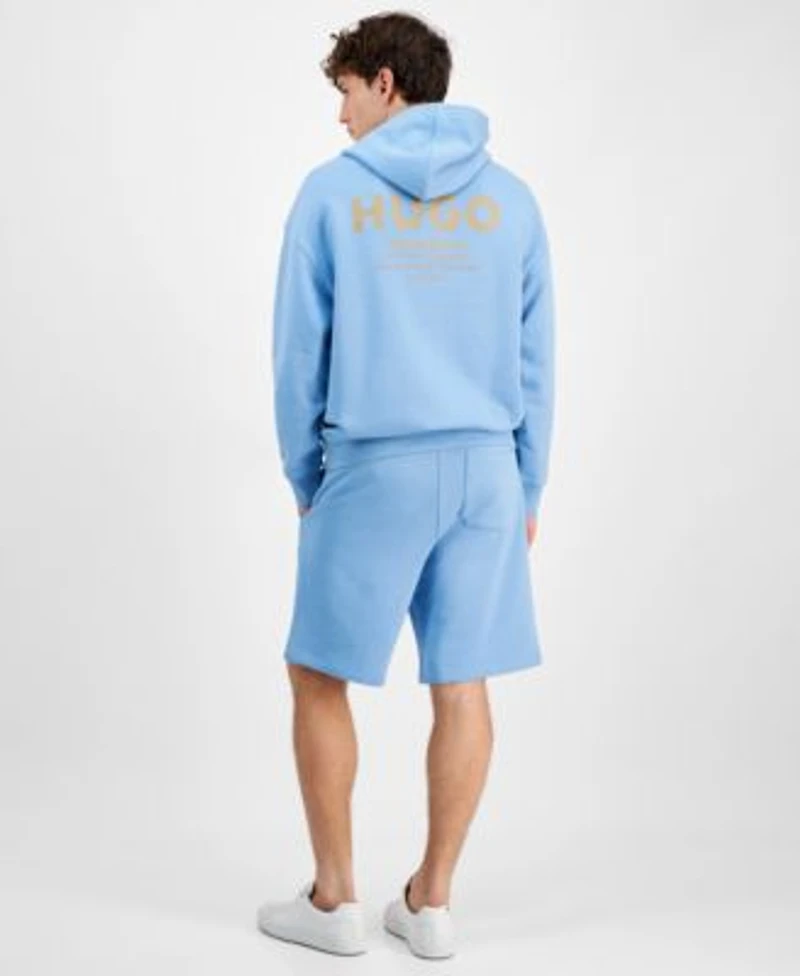 Hugo By Hugo Boss Mens Relaxed Fit Logo Hoodie Shorts