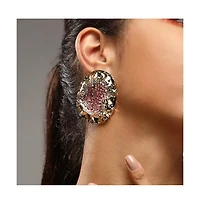 Sohi Women's The Lilypad Drop Earrings