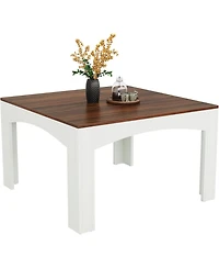 Tribesigns Square Dining Table for 4, 39.4-Inch Farmhouse Wood Kitchen Table Dinner Table for Dining Room, Small Space