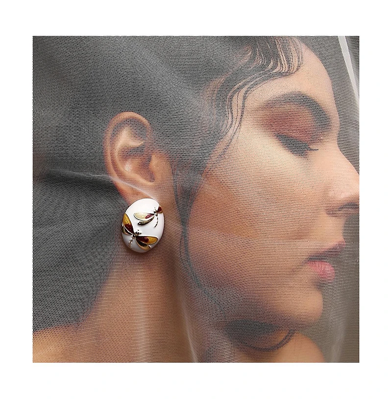 Sohi Women's The Dragonfly Stud Earrings