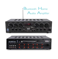 Pyle 6-Channel Wireless Bluetooth Home Audio Amplifier with Fm Radio, MP3/Usb/Sd Playback - 750W Max, PTA62BT