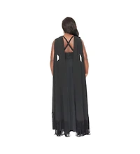 Smak Parlour Plus Size 1970s Fringe Cape Maxi Dress