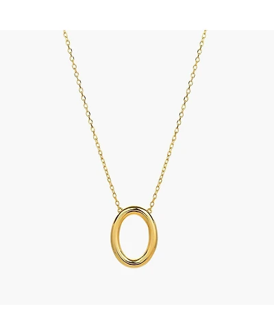 Sterling Silver 18k Gold Plated Brynn Circle Necklace – Summer Layering Piece, Minimalist Touch
