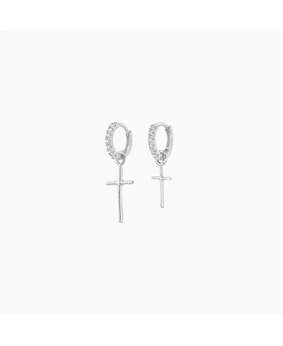Sterling Silver Ariel Mismatching Cross Earrings