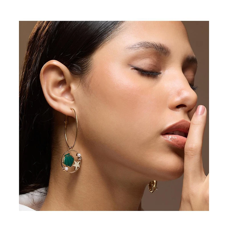 Sohi Women's The Under-The-Sea Hoop Earrings