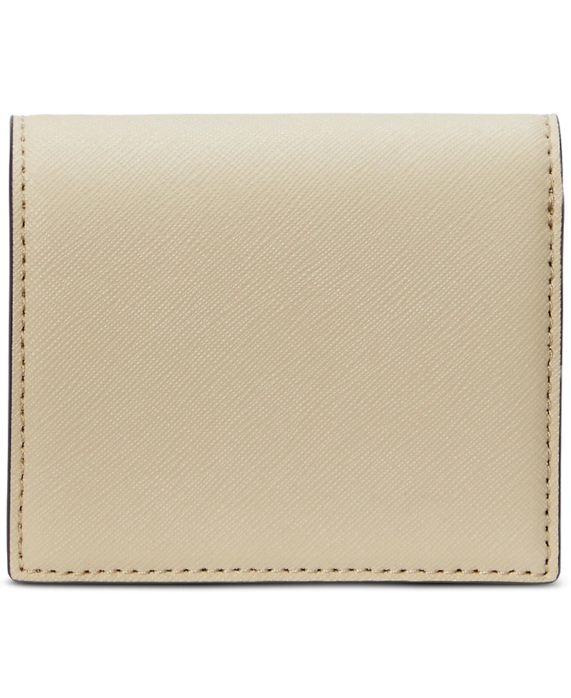 Lauren Ralph Crosshatch Leather Compact Wallet