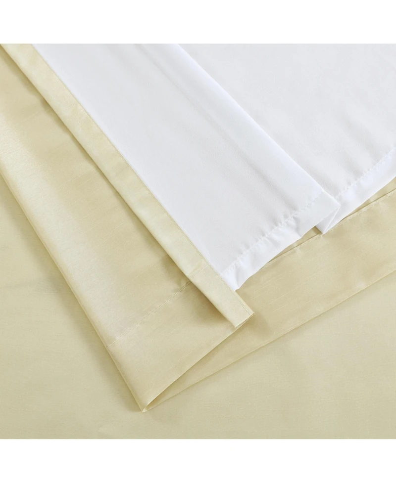 Hlc.me Jefferson Faux Silk Semi Sheer Light Filtering Microfiber Lined Grommet Lightweight Window Curtain Panels