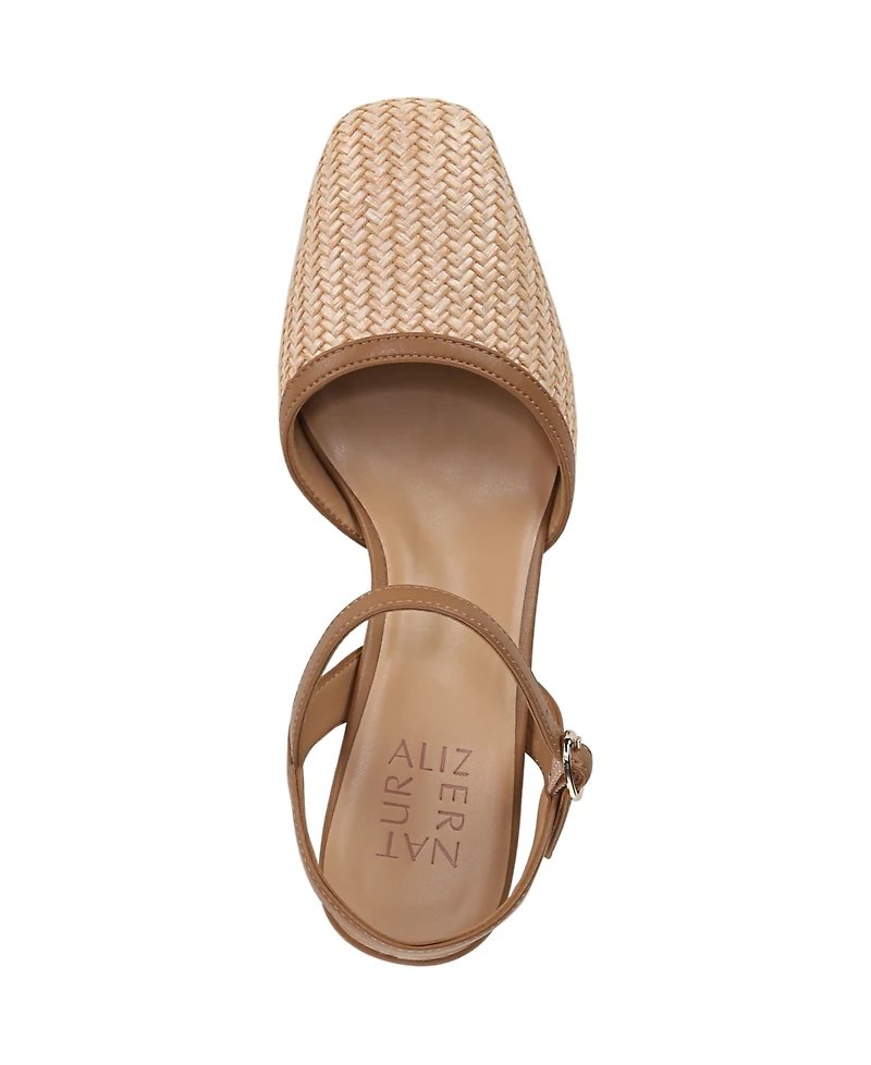 Naturalizer Wave Square Toe Ankle Strap Pumps