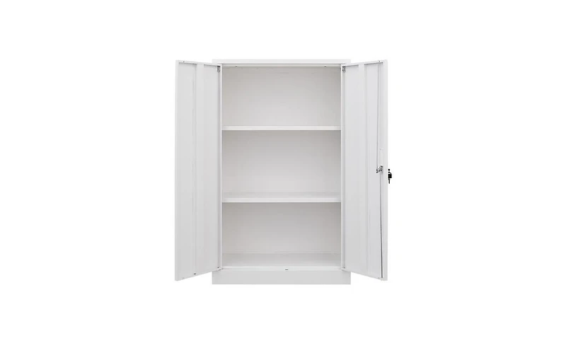 Slickblue Metal Storage Cabinet with Locking Doors and Adjustable Shelf – Folding Filing Locker for Home, Office, School, Garage