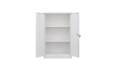 Slickblue Metal Storage Cabinet with Locking Doors and Adjustable Shelf – Folding Filing Locker for Home, Office, School, Garage