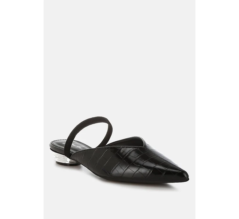Renata Fantasy Heel Croco Mules