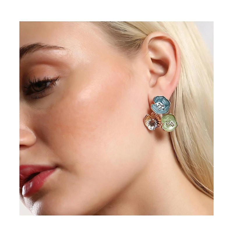 Sohi Women's The Small Lilypad Stud Earrings