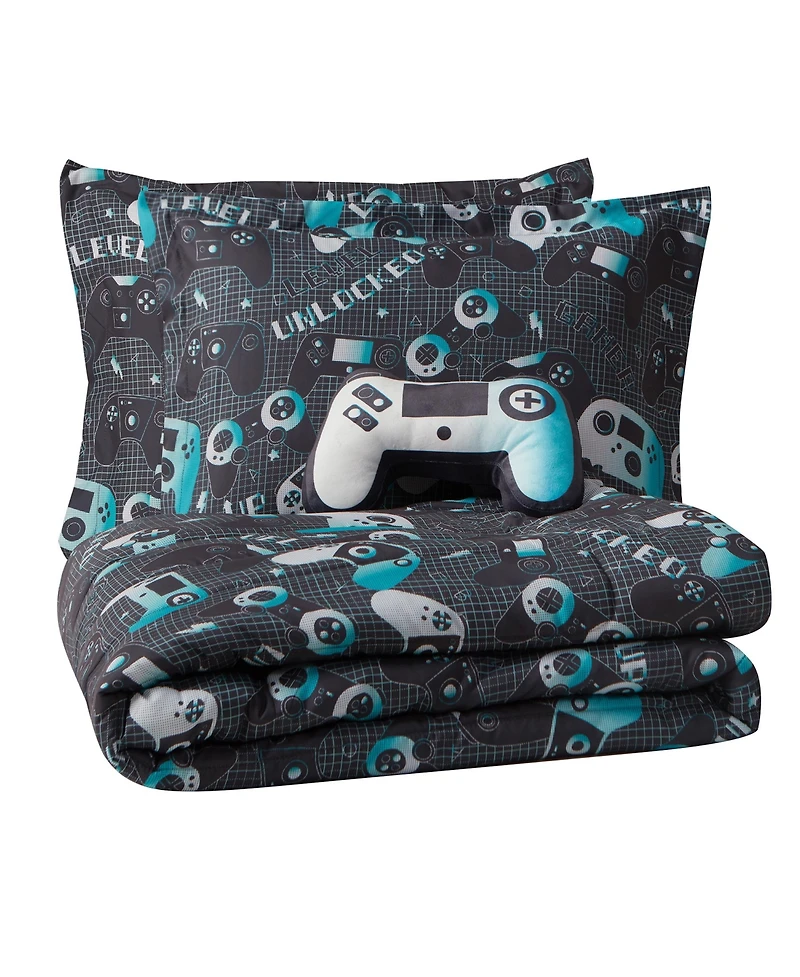Alex + Bella Next Level Dark Grey/Blue -Piece Microfiber Comforter Set