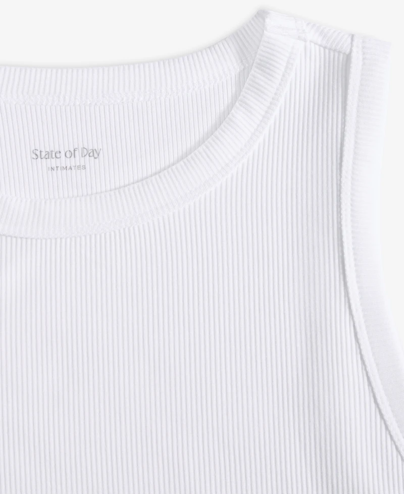 State of Day Women's Ribbed High-Neck Sleep Tank Xs-3X, Exclusively at Macy's