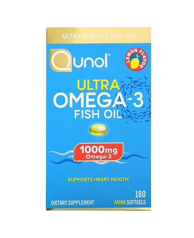 Qunol Ultra Omega-3 Fish Oil Lemon 1 000 mg