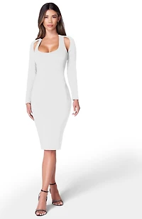Bebe Womens Cut Out Knit Bodycon Dress