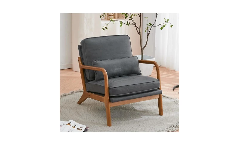 Slickblue Upholstered Bronzing Cloth Lounge Chair, Elegant Single Seat for Indoor Relaxation