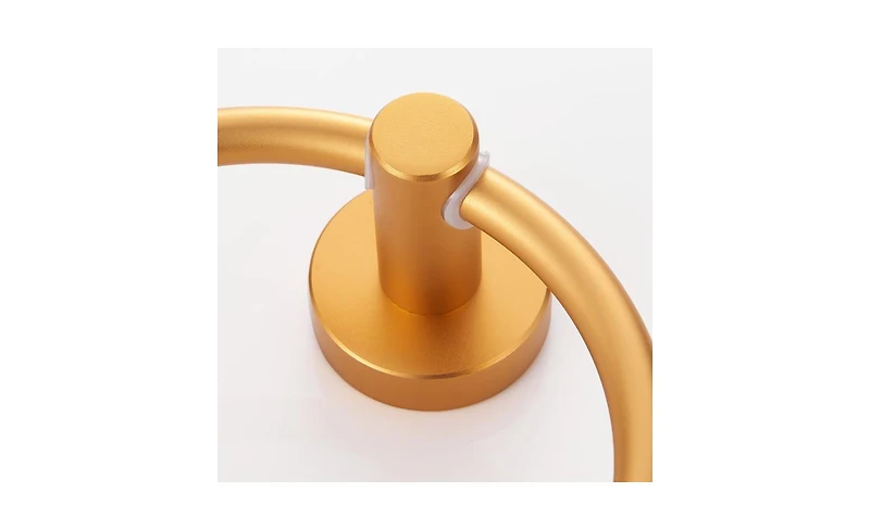 Slickblue Towel Ring Golden Gold, Bath Hand Thicken Space Aluminum Round Holder for Bathroom