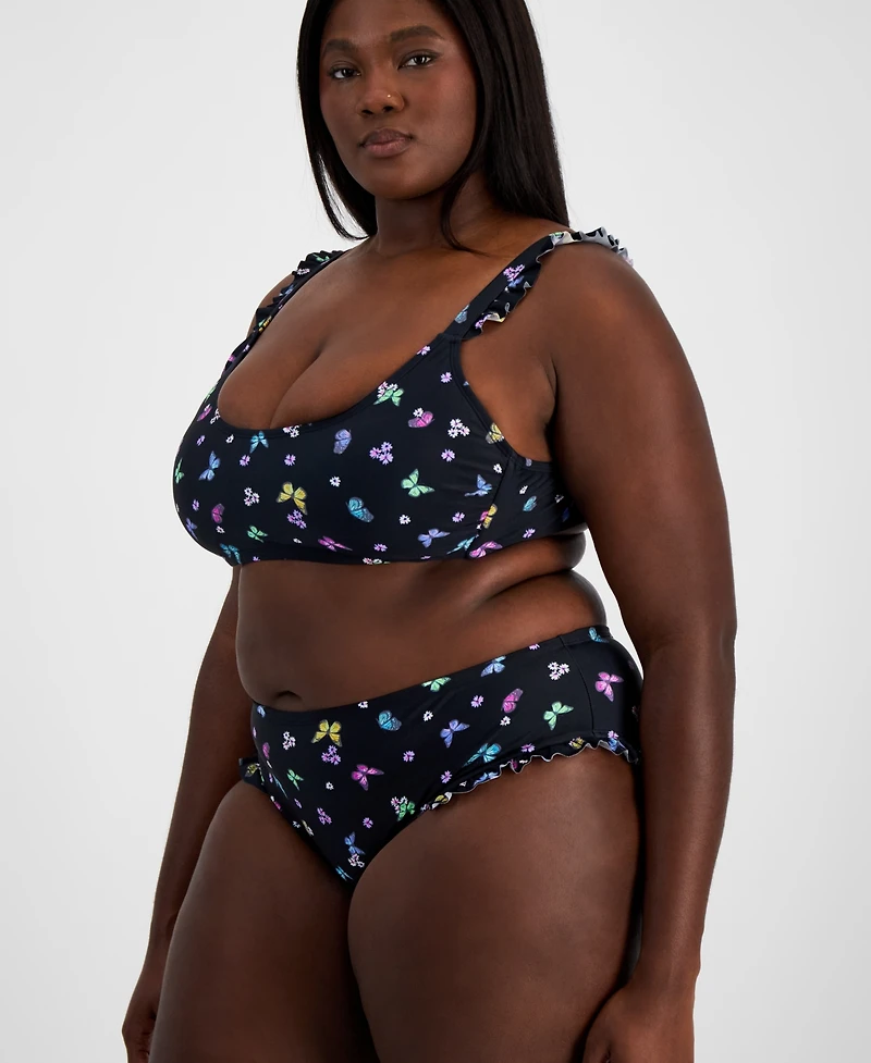 Salt + Cove Plus Ruffled Butterfly-Print Swim Bottoms, Created for Macy's