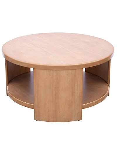 Ink+Ivy 36" Wood Skye Wide Round Coffee Table with Shelf