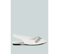 Adhara Diamante Embellished Flat Sandals