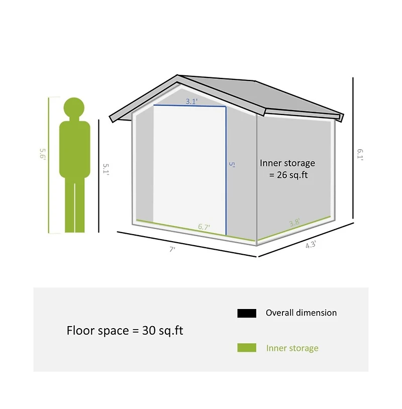 Slickblue Durable Steel Storage Shed for Garden Tools Outdoor Tool House Solution