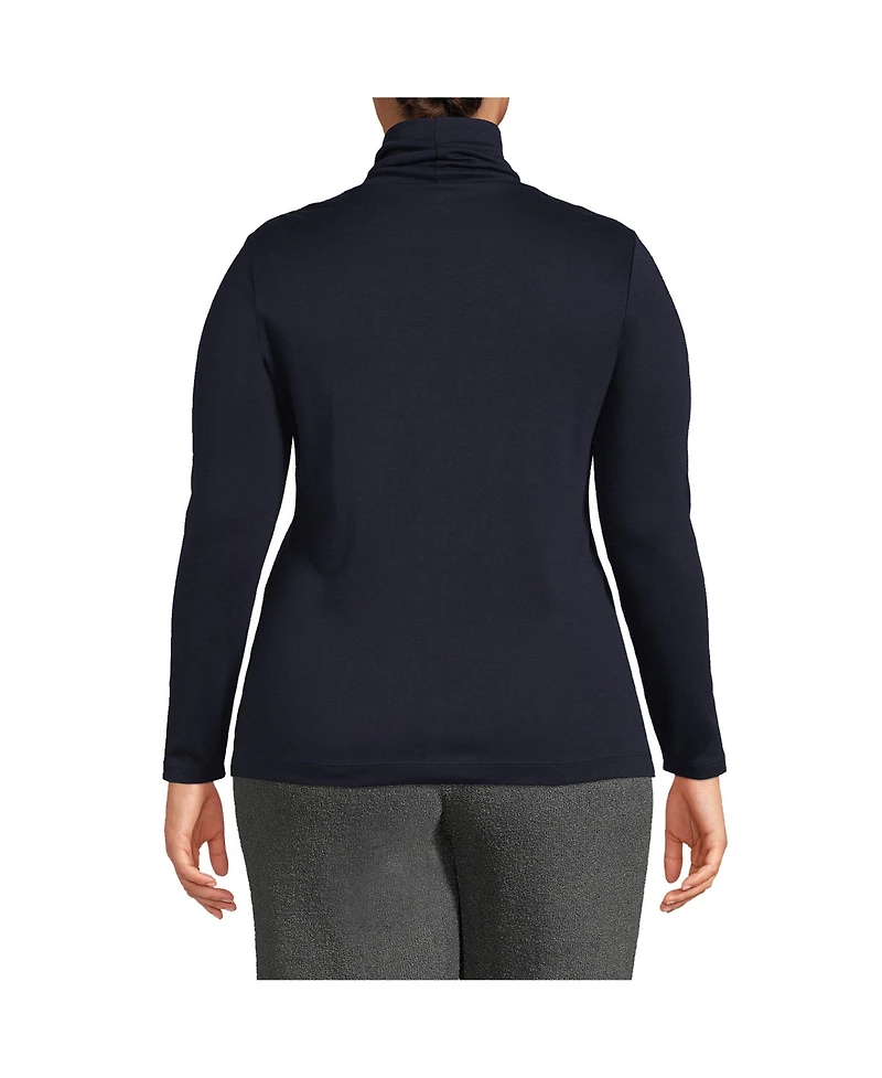 Lands' End Plus Size Supima Cotton Fitted Long Sleeve Turtleneck