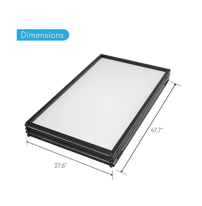 Pyle Dj Booth Facade Screen Cover Scrim Panel, Foldable 4-Panel Steel Frame with Lycra Fabric - White, PDJFAC10