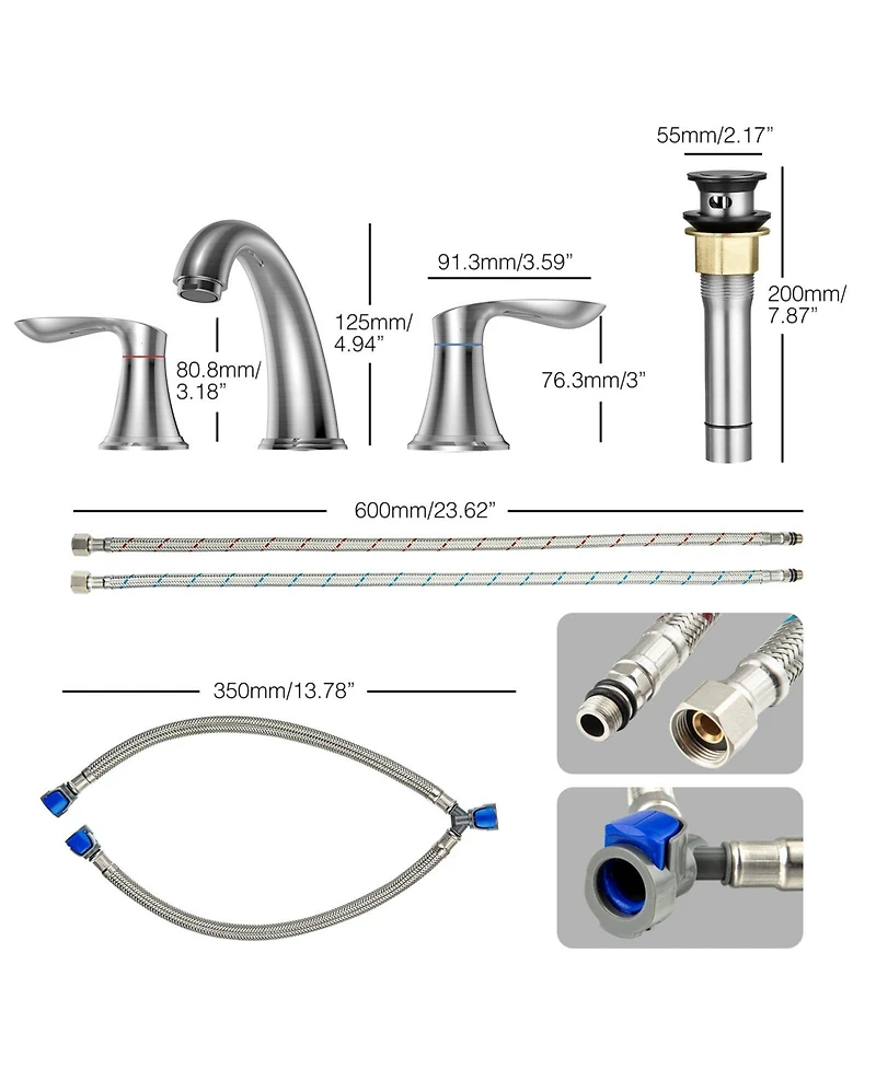 gaomon 8 Inch Bathroom Faucets for Sink 3 Hole,Bathroom Faucet, Faucet for Bathroom Sink