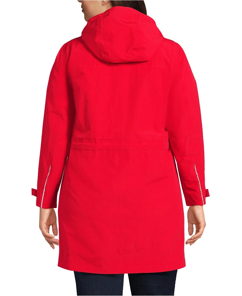 Lands' End Plus Squall Hooded Waterproof Raincoat