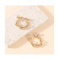 Sohi Women's The Chain Bar Hoop Earrings
