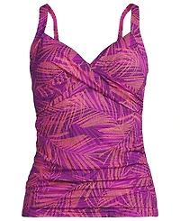 Lands' End Women's V-Neck Wrap Underwire Tankini Swimsuit Top