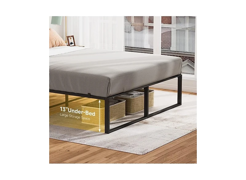gaomon Queen Size Bed Frame Platform, 14 inch Metal Twin Bed Mattress Frame with 3 in 1 Steel Support