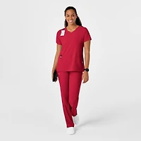 Wink Women's W123 Y-Neck Wrap Scrub Top
