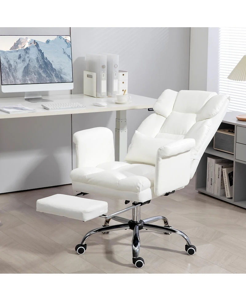 Homcom Executive Office Chair with Footrest and Lumbar Support,