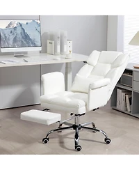 Homcom Executive Office Chair with Footrest and Lumbar Support,