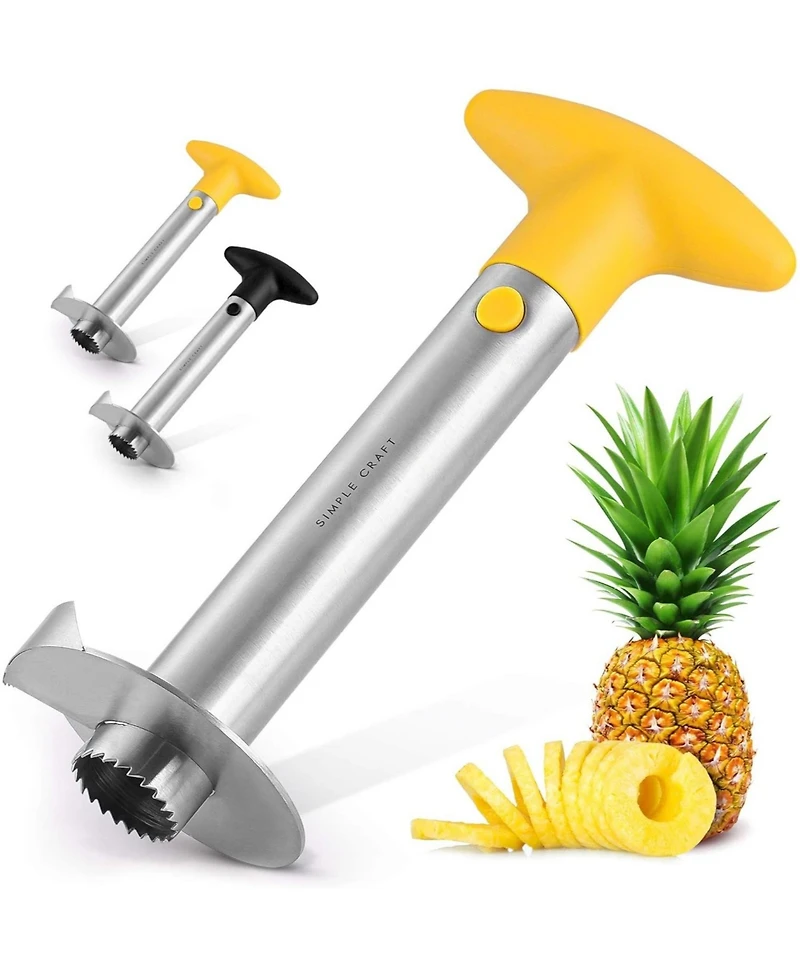 Zulay Kitchen Pineapple Corer and Slicer Tool - Pineapple Cutter With Sharp Built-in Blade & Detachable Handle