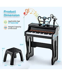 Gymax 37-Key Music Piano Keyboard Kids Learning Toy Instrument w/ Microphone