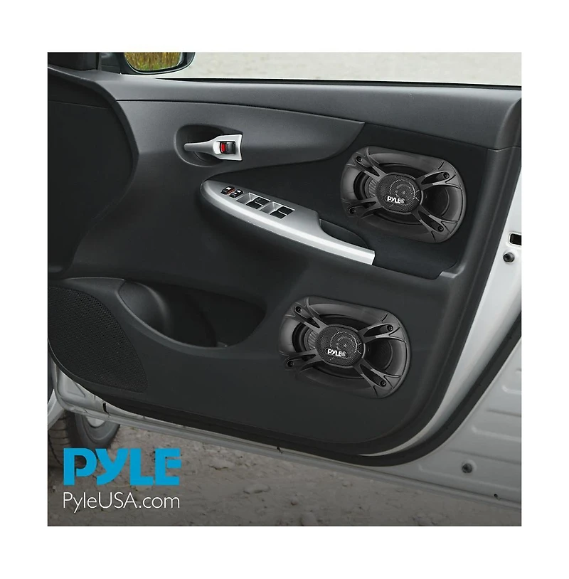 Pyle 6'' x 8'' Three-Way Triaxial Car Speaker System, 400W, Black (Pair)