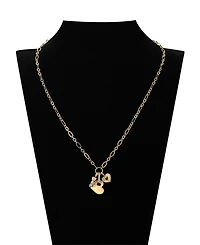 Unwritten Cubic Zirconia Key and Heart Link Pendant Necklace
