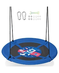 Hongge 40 Inches Saucer Tree Swing with Adjustable Hanging Ropes and 900D Oxford Fabric