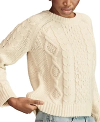 Lucky Brand Women's Mixed Cable Crewneck Sweater