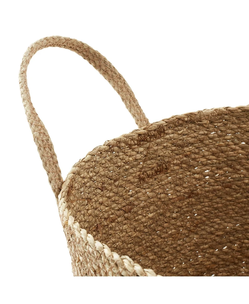 Casafield (Set of 3) Braided Seagrass Basket Planters, Natural Woven Storage Bins for Boho Home Decor, Indoor Plant Pot Covers