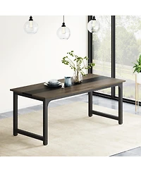 Tribesigns Rectangular Dinner Table with Heavy Duty Metal Legs,Industrial Kitchen for 6-8 Person