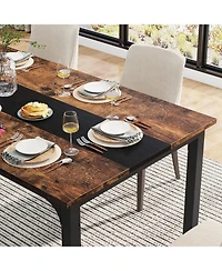 Tribesigns Rectangular Dinner Table with Heavy Duty Metal Legs,Industrial Kitchen for 6-8 Person