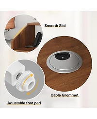 Tribesigns 47 inch Retail Counter,Modern Front Desk Reception Room Table with Cable Grommet,Reception Counter