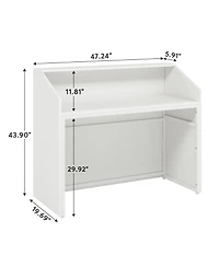 Tribesigns 47 inch Retail Counter,Modern Front Desk Reception Room Table with Cable Grommet,Reception Desk with Counter